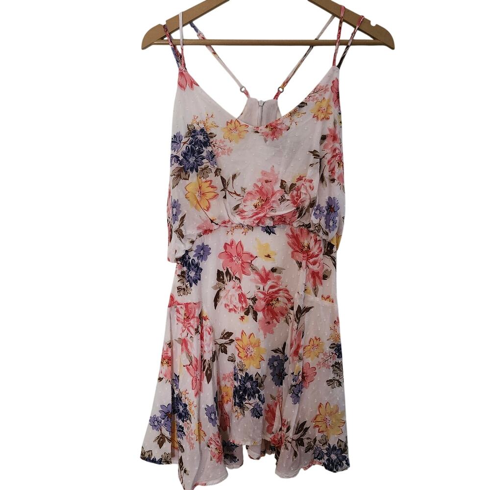 Lulus Floral-Print Double Strap Flowy Mini Dress Size Medium